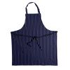 DP85 Cotton Striped Butchers Apron Navy / White colour image